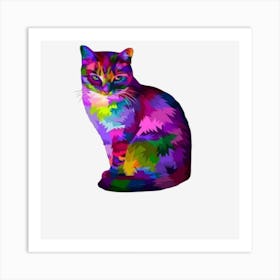 Colorful Cat Art Print