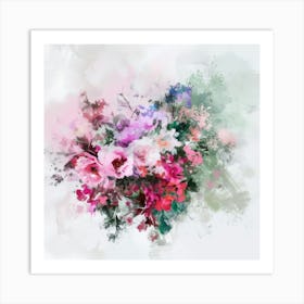 Watercolor Floral Bouquet Art Print