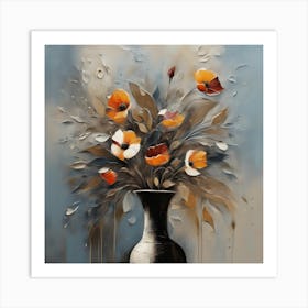 Poppies In A Vase Art Print