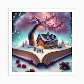 An Open Book Lies On The Sparkling Snow 3 Art Print