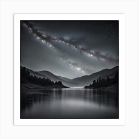 Milky Over Lake 1 Art Print