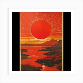 Sun Rising Over The Sea Art Print