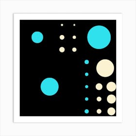 Yayay Dots Turquoise Square Art Print