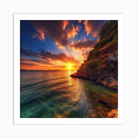 Sunset Over The Sea 14 Art Print