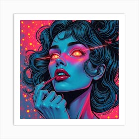 Neon Girl Art Print