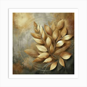 Golden Leaves Canvas Print Art Print