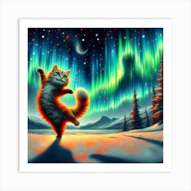 Aurora Cat Art Print