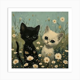 Kittens Fairycore Painting 1 Art Print