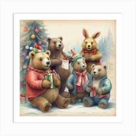 Christmas Bears 3 Art Print