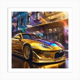 Gold Sports Car 25 Art Print