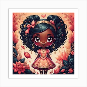 Little Black Girl In Pink Dress Art Print