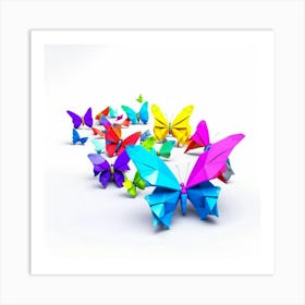 Colorful Origami Butterflies Art Print