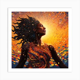 Woman With Dreadlocks 1 Art Print