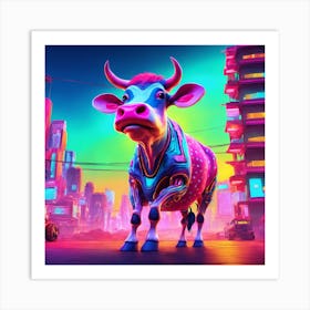 Futuristic Cow Art Print