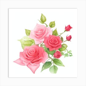 Watercolor Roses3 1 Art Print