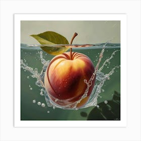 Peach In Water Art Print