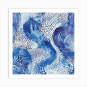 Blue Polka Dots 8 Art Print