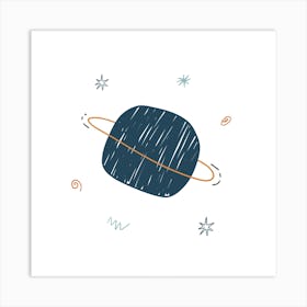 Cute Planet Space Kids Room 2 Art Print