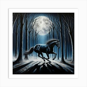 Horse In The Woods 18 Art Print