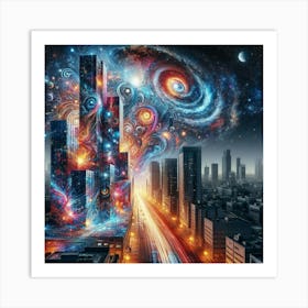 Galaxy City Art Print