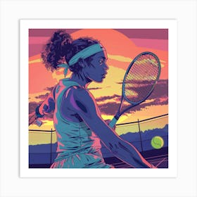 A Tennis Tournament Lofi Illustration 1718671258 4 Art Print