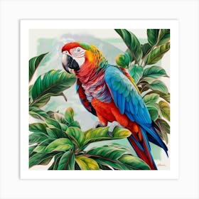 Colorful Parrot Art Print