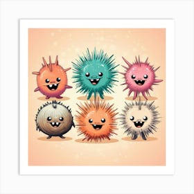 Cartoon Germs Poster