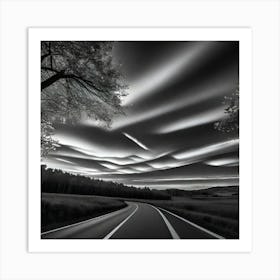 Cloudy Sky Over Road Art Print