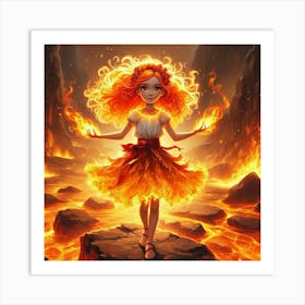 Fire Girl 3 Art Print