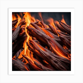 Close Up Of Fire Art Print