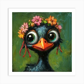 Duck In A Flower Crown Poster