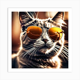 Cat In Sunglasses 21 Art Print