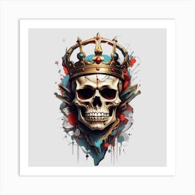 Skull With Crown Art Print