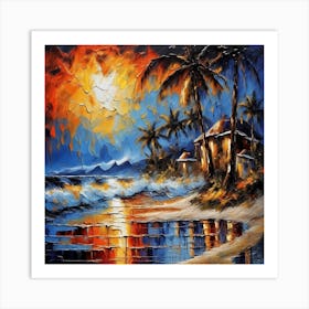 Sunset On The Beach Art Print