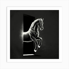 Horse In The Door Art Print