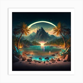 Tropical Landscape Art Print