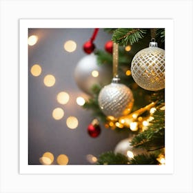 Christmas Tree With Ornaments 2 Art Print