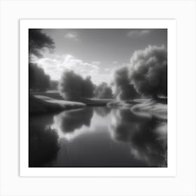 Black And White Infrared Photo Art Print