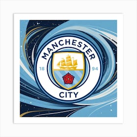 Manchester City F.C. Logo Wall Art 21 Art Print