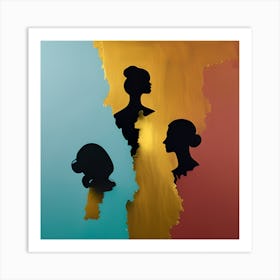 Silhouette Profiles Art Print