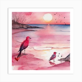 Birds On The Beach Art Print