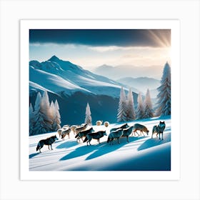 Wolf In The Snow Art Print