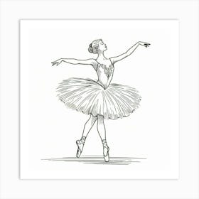 Line Art ballerina body 5 Art Print