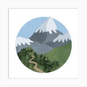 Mountain Landscape Mountain Hill Forest Art Procreate Art Print