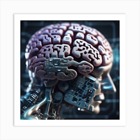 Cyborg Brain 18 Art Print