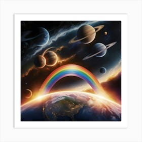 A Vibrant High Contrast Ultra High Resolution Illustration 0f A Rainbow 2 Art Print