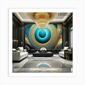 Gold Orb Wall Mural Art Print