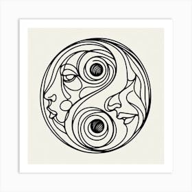 Yin and Yang Picasso style 1 Art Print