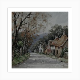 Thatched Cottages Art Print