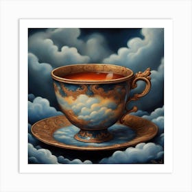 Tea Cup In The Clouds Art Print